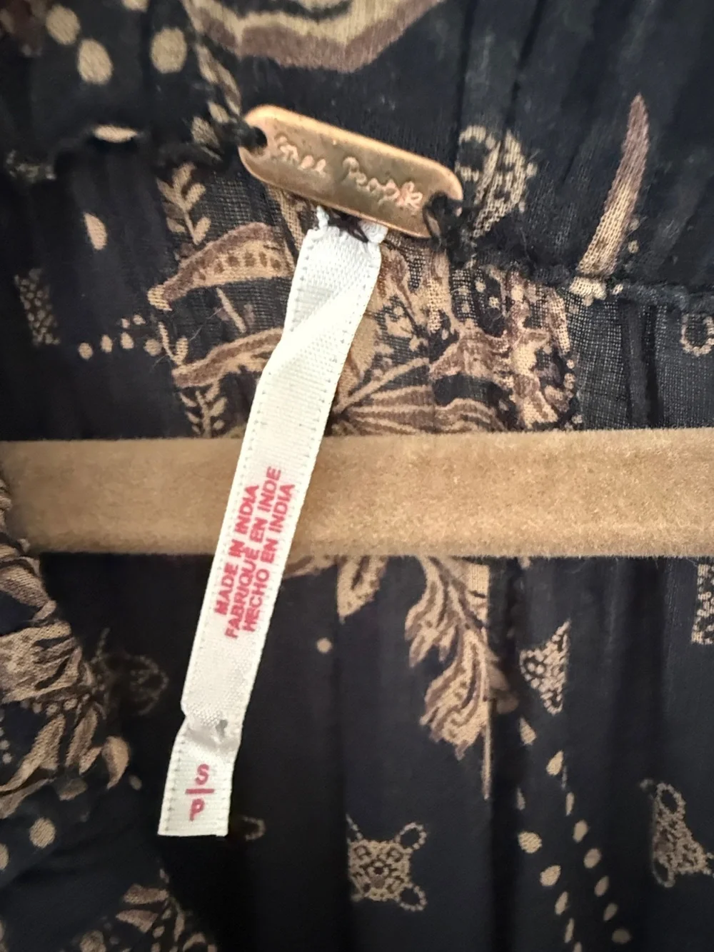 Free People Golden Hour Navy Floral Smocked Maxi Dress - Picture 3 of 6